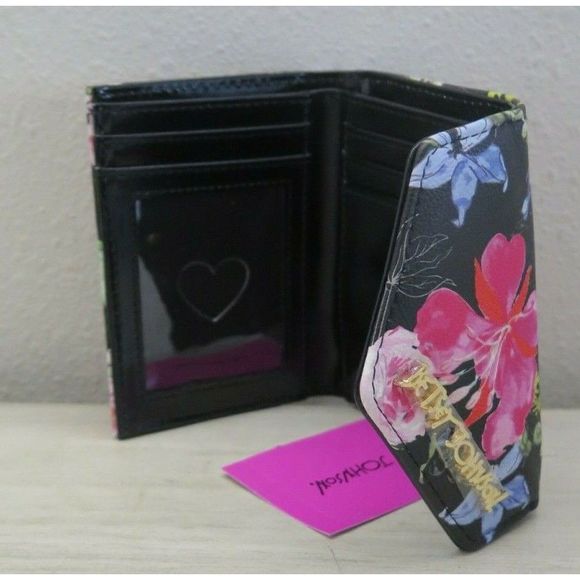 Betsey Johnson Black/Multi Xolana Floral Small Flap Wallet $58 - Picture 10 of 11